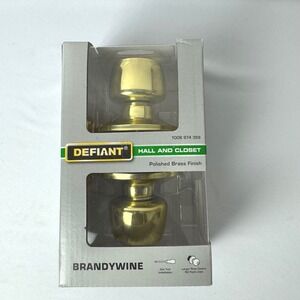 Defiant  Hall Closet Door Knob Set Polished Brass Finish New